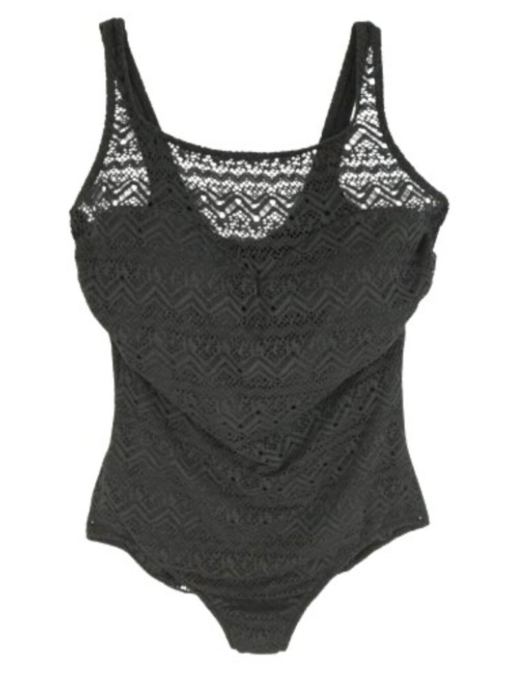 INC Black Crochet One Piece Swimsuit Size 20W Boho Beach